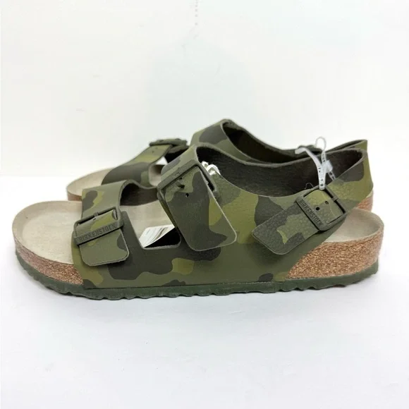 NEW Birkenstock Milano Soft Footbed Desert Soil Camo Green Sandals Men\'s Size 45 Milano Soft Footbed Birko-Flor in Color Desert Soil  main image 3